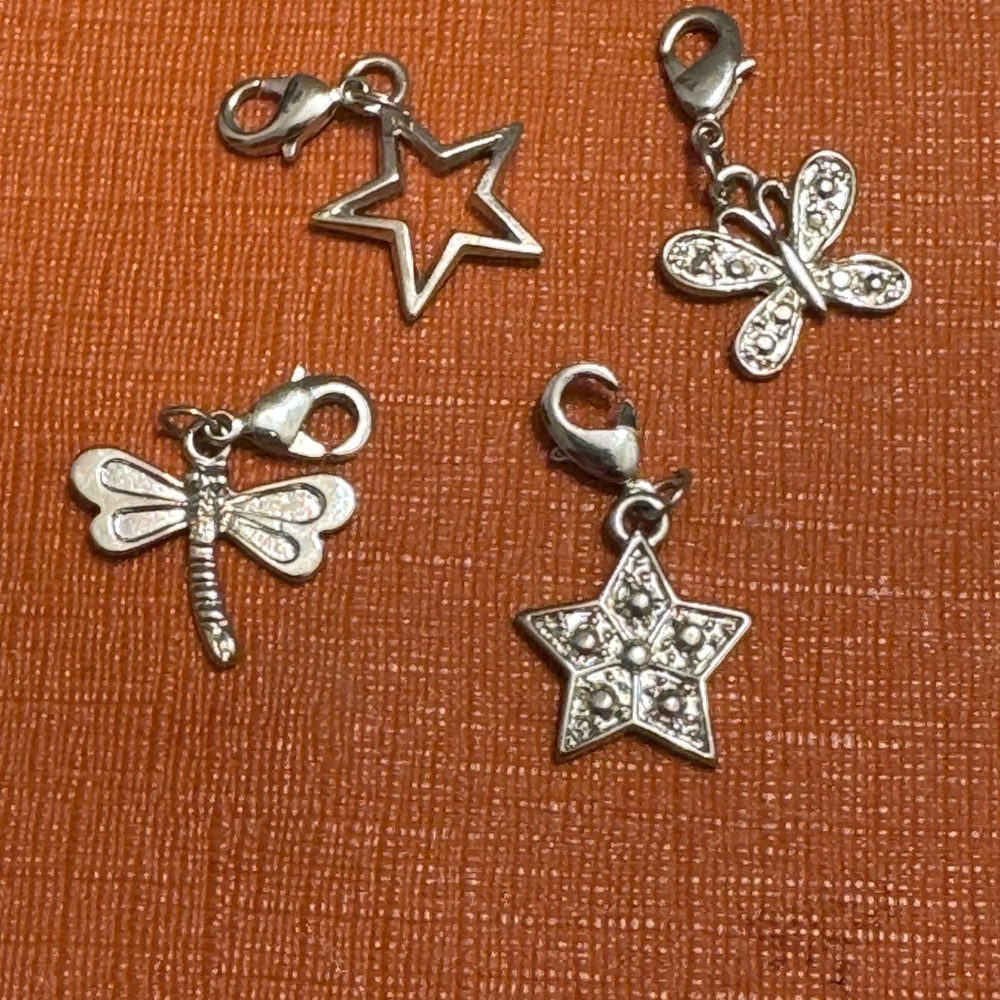 Child’s charms lot, clip on chain, backpack, zippers, even shoe string charms